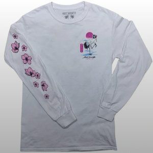 Riot Society Large White Crane Long Sleeve Shirt